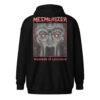 Mezmerizer - Heavy blend zip hoodie (Unisex, red brodyrie logo-symbol front + DTG album back) - Image 2